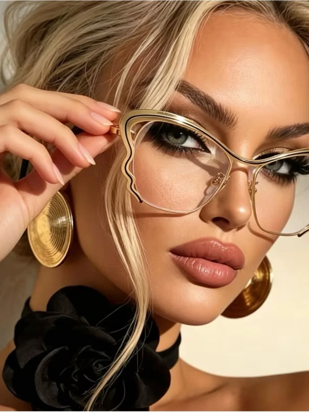 New Gold Butterfly Frame Fashion Glasses